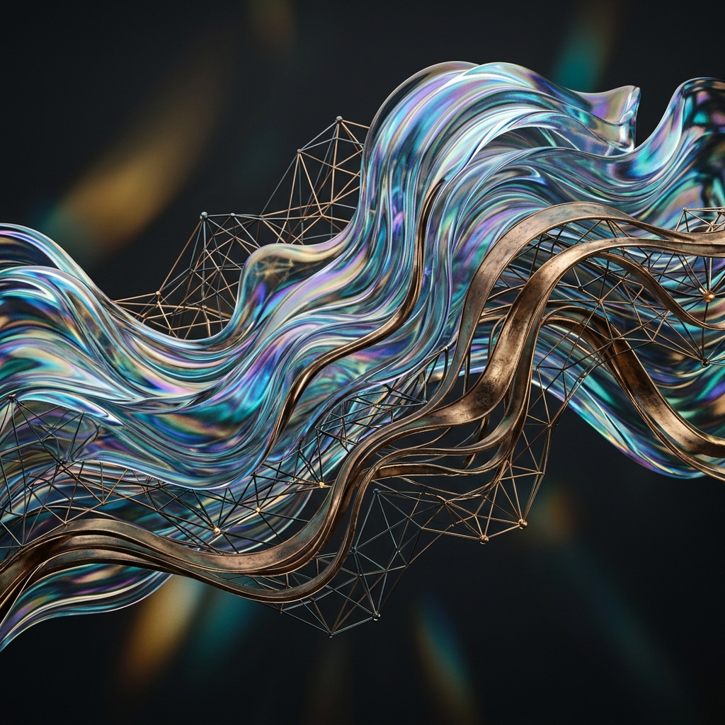 Abstract 3D fluid digital sculpture and generative geometry